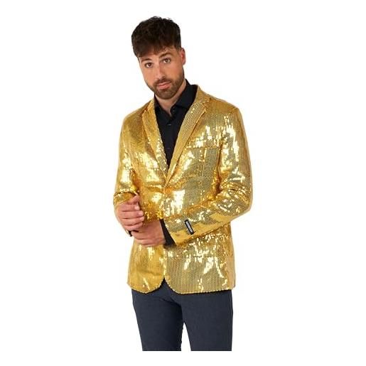 Suitmeister blazer da uomo in oro - giacca da abito con paillettes lucide per natale e capodanno - oro