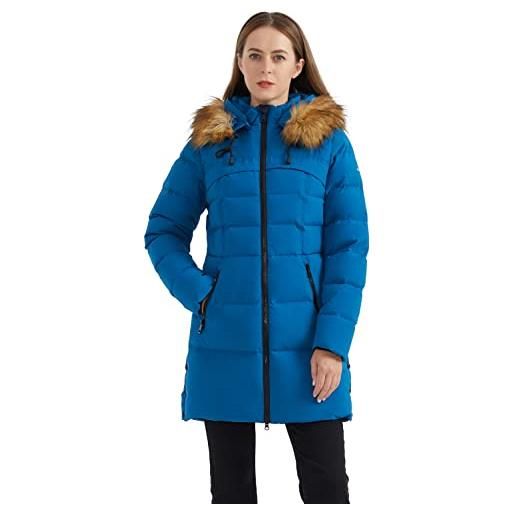 OROLAY piumino da donna con cappuccio cappotto caldo da esterno per l'inverno cachi l