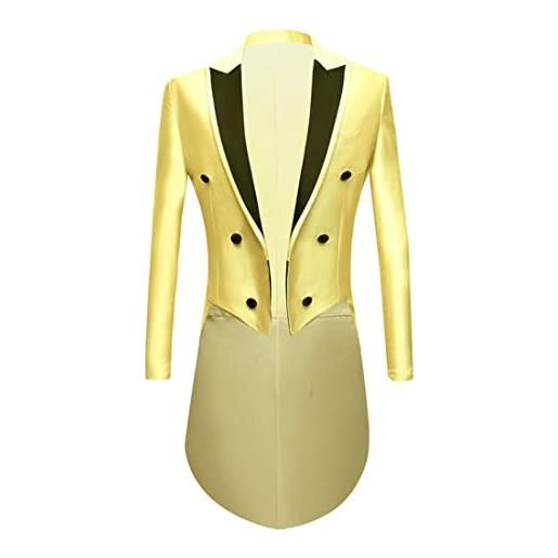 CARFFIV giacca da smoking da uomo con vestibilità classica, giacca da sposo, abito da ballo, smoking da sposo (m, yellow)