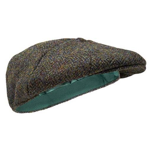 Borges & Scott coppola dingwall con 8 spicchi - 100% lana - harris tweed - tessuta a mano - resistente all'acqua - bosco 56cm