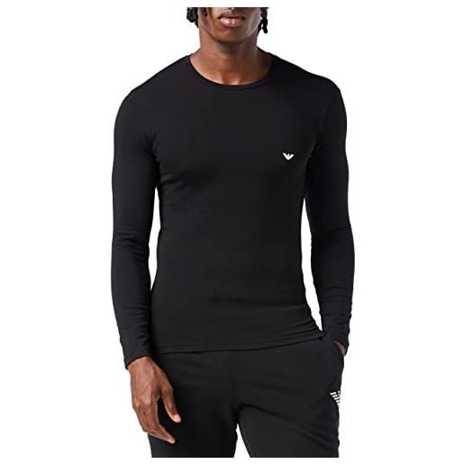 Emporio Armani uomo maglietta basic in cotone elasticizzato t-shirt, nero, s