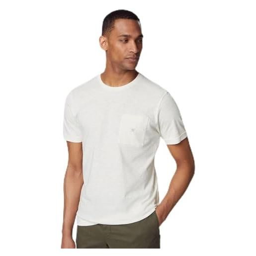 Hackett London maglietta tascabile in lino ctn t-shirt, bianco (bianco sporco), xs uomo