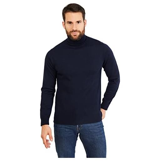 Jack Stuart - maglione uomo dolcevita in lana merino, marino blu, s