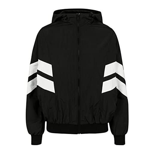 Urban classics giacca a vento bambino bambina, giacca da pioggia con cappuccio, impermeabile con cappuccio, leggero, taglie: 110/116 - 158/165