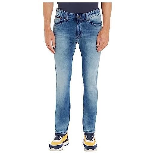 Tommy Hilfiger tommy jeans jeans uomo scanton slim elasticizzati, blu (wilson mid blue stretch), 31w / 30l