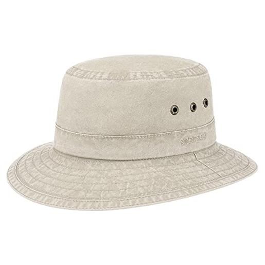 Stetson reston cappello da pescatore donna/uomo | vacanza estivo primavera/estate (camel, xl (60-61 cm))