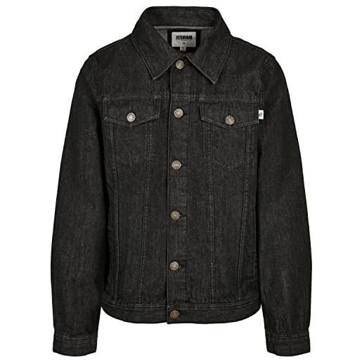 Urban Classics organic basic denim jacket giacca, black washed, l uomo
