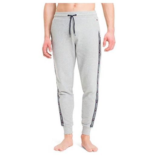 Tommy Hilfiger pantaloni da jogging uomo sweatpants lunghi, grigio (grey heather), l