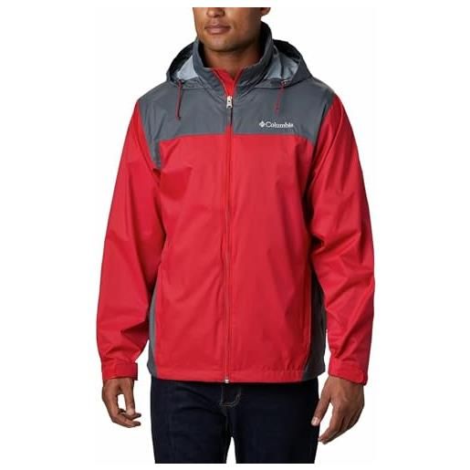 Columbia men's big & tall glennaker lake packable rain jacket, mountain red/graphite, 2x tall