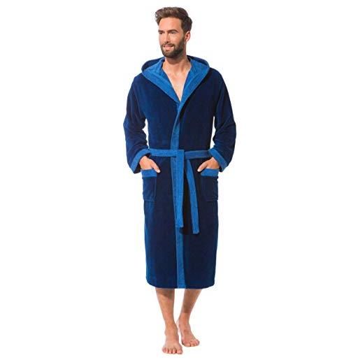 Morgenstern accappatoio da uomo e vestaglia di lusso con cappuccio in bambù cotone e microfibre grigio taglia xxl