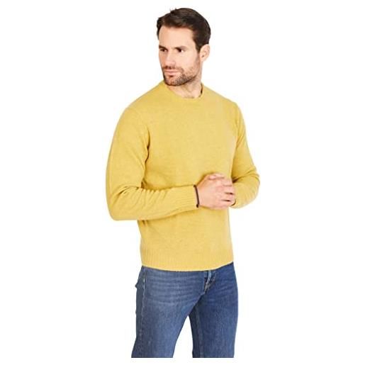 Jack Stuart - maglione girocollo uomo in lana lambswool, giallo, xl