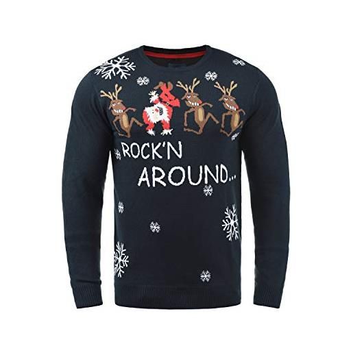 b BLEND blend rudolph maglione pullover in maglia maglieria di natale da uomo con girocollo, taglia: xl, colore: pomp red/christmas (73859)