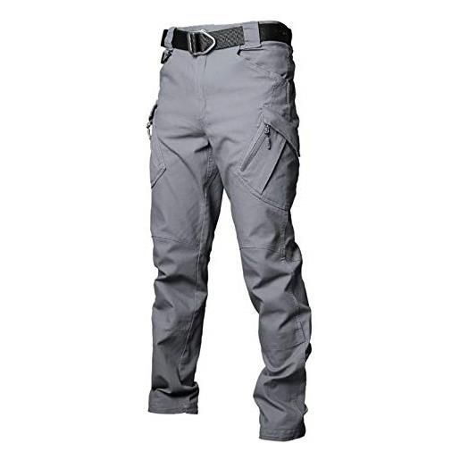 Les umes mens outdoor cargo pantaloni da lavoro ripstop militare tactical combat pantaloni campeggio trekking, uomo, grigio, 34