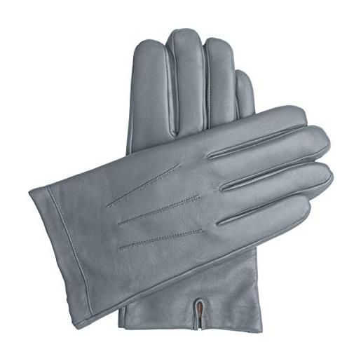 Downholme guanti pelle classici - guanti invernali uomo con fodera in cashmere (nero, l)
