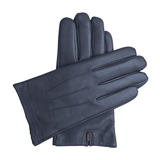 Downholme guanti pelle classici - guanti invernali uomo con fodera in cashmere (grigio, s)