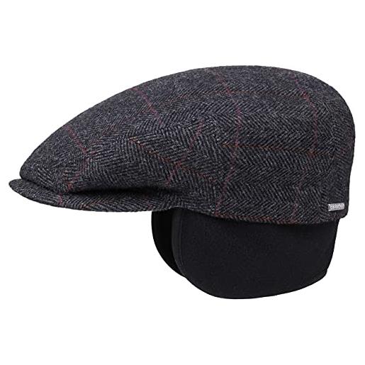 Stetson kent copriorecchie coppola uomo berretto con visiera motivo a spina di pesce autunno inverno