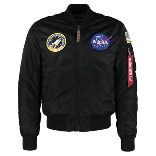 Alpha industries 1 vf nasa bomber jacket per uomo giacche, all black