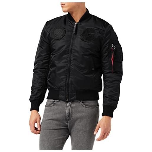 Alpha industries 1 vf nasa bomber jacket per uomo giacche, all black