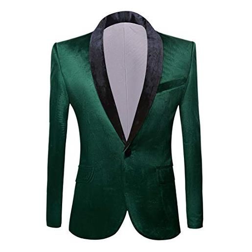 PYJTRL - giacca da uomo in velluto (42, green)
