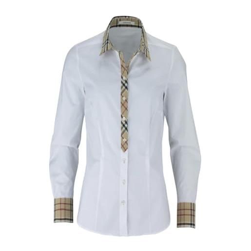 Seidensticker donna city-bluse 1/1-lang camicetta, bianco (weiß 01), 40
