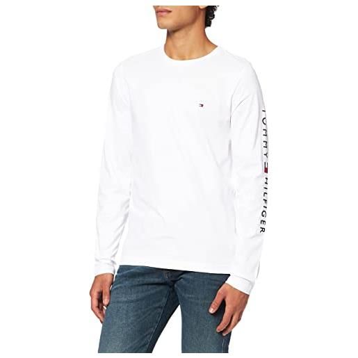 Tommy Hilfiger maglietta maniche lunghe uomo tommy logo cotone, bianco (white), m