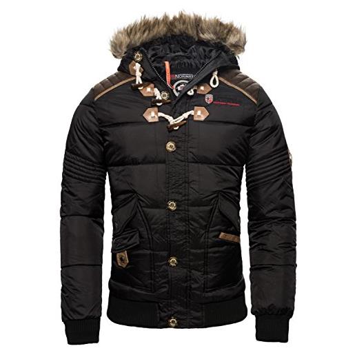 Geographical Norway - giacca invernale da uomo, trapuntata, parka belphegor (grigio scuro, m)