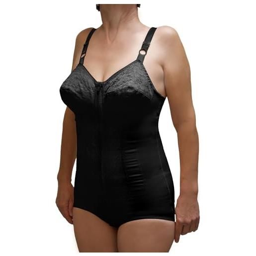 BODYPERFECT body intimo donna con coppe ntimo contenitivo con corsetto modellante body donna guaina snellente (nero, xl)