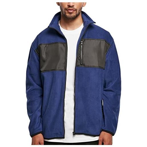 Urban Classics giacca in micro pile patched, blu, xxxxxl uomo