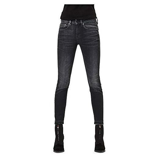 G-STAR RAW women's 3301 mid skinny ankle jeans, nero (worn in corby black d15943-a634-c005), 26w / 32l