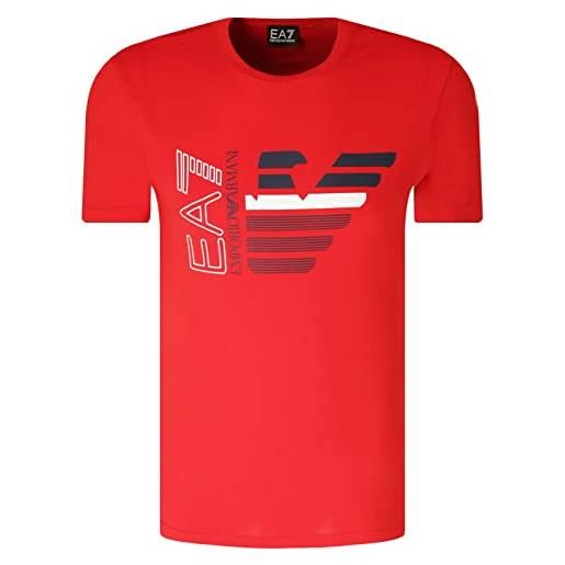 Emporio Armani maglietta t-shirt uomo ea7 3kpt22 pj6ez, manica corta, girocollo (rosso, l)