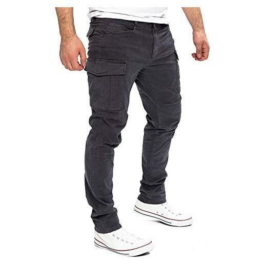 Yazubi jayden - pantaloni cargo jogger da uomo - pantaloni da lavoro in cotone - pantaloni cargo da uomo slim fit, nero (black 4008), w29/l32