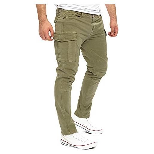 Yazubi jayden - pantaloni cargo da uomo - pantaloni cargo in cotone da uomo - pantaloni cargo slim fit, beige (rainy day 135304), w34/l32