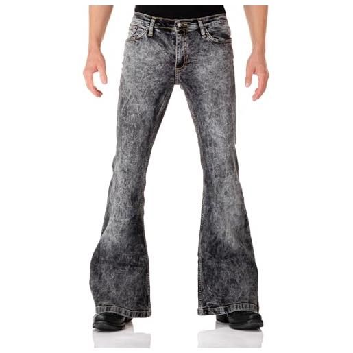Comycom jeans elasticizzati con effetto sfumato, colore nero nero 33w x 34l