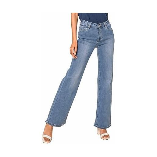 Nina Carter p080 jeans da donna flared bootcut jeans a vita alta, nero (p080-3), l