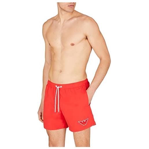 Emporio Armani boxer sponge eagle, costume da bagno uomo, rosso rubino, 54