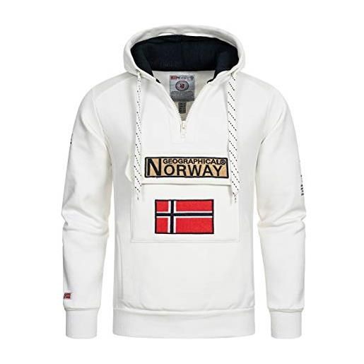 Geographical Norway felpa manica lunga gymclass hoodie uomo 35% poliestere. 65% cotone nero m