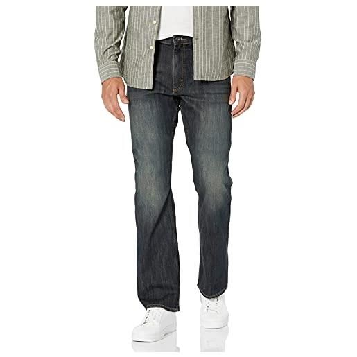Wrangler Authentics wrangler men's authentics premium relaxed boot cut jean, blue/black stretch, 42w x 30l