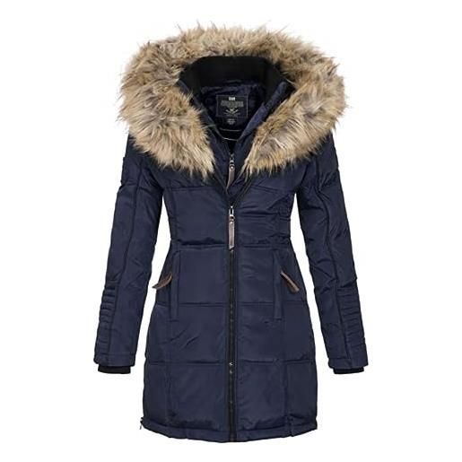 Geographical Norway beautiful donna/women - piumino/cappotto donna, parka - giacca in pile chic invernale giacca lunga donna, marina, xxl