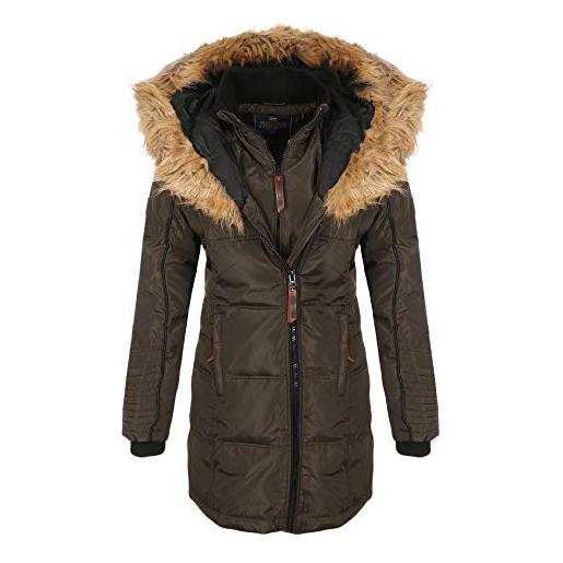 Geographical Norway beautiful donna/women - piumino/cappotto donna, parka - giacca in pile chic invernale giacca lunga donna, cachi. , m