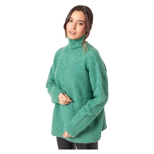 ETERKNITY - maglione donna a dolcevita in misto lana morbida, nero, l