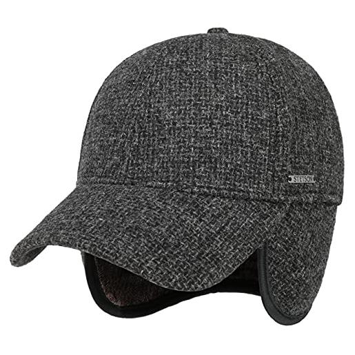 Stetson cappellino con paraorecchie vilson wool uomo - in lana berretto baseball cappello invernale chiuso dietro, visiera, paraorecchie, fodera inverno autunno/inverno - s (54-55 cm) antracite