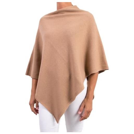 Marenza poncho misto cashmere donna made in italy (rosa)