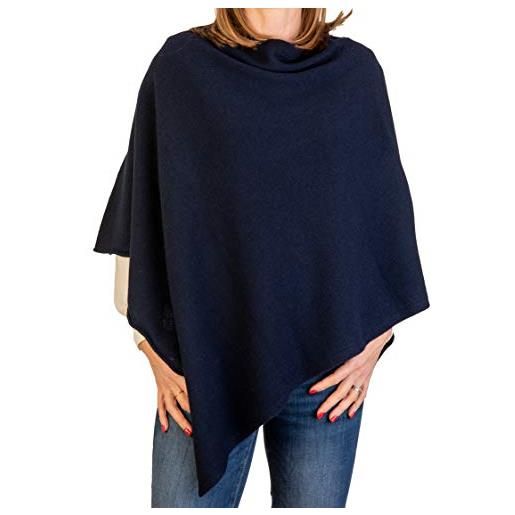 Marenza poncho misto cashmere donna made in italy (royal)