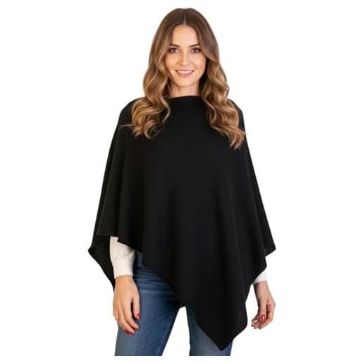 Marenza poncho misto cashmere donna made in italy (marrone)
