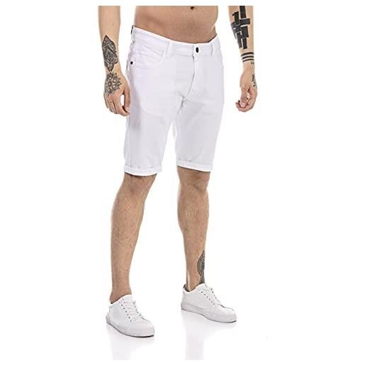 Redbridge pantaloncini a jeans da uomo pantalone corto classico bianco w36