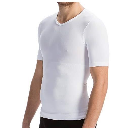 FarmaCell man 419b (bianco, xl) maglia mezza manica t-shirt uomo modellante contenitiva con filato breeze rinfrescate e leggero