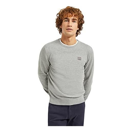 Polo Club maglione uomo a girocollo grigio- pullover leggero cotone