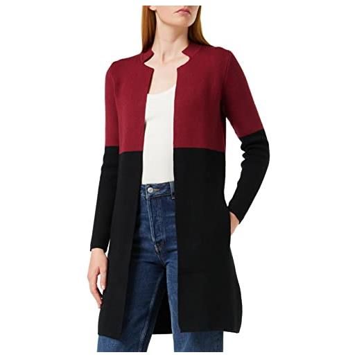Morgan gilet long mblock cardigan sweater, multicolore (bordeaux/noir), x-small women's