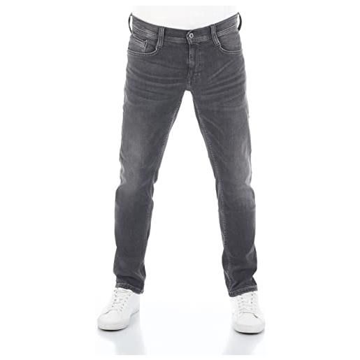 Mustang jeans da uomo oregon tapered fit stretch denim pantaloni 99% cotone blu grigio nero w30 - w40, denim blu medio (313). , 34w x 32l