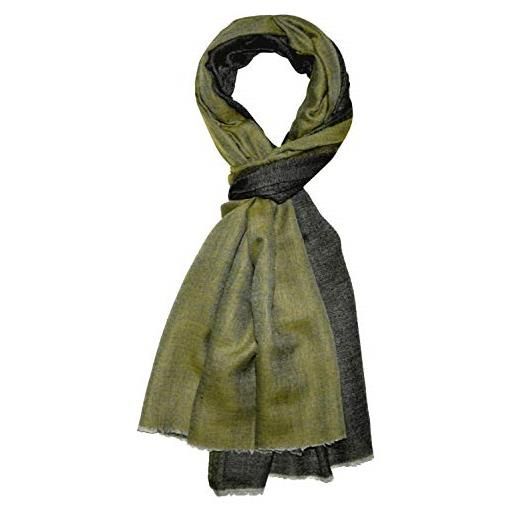 Lorenzo cana sciarpa di lusso sciarpa reversibile 100% cashmere sciarpa cashmere panno di cashmere sciarpa uomo tessuto bicolore, nero/oro, 70 x 200 cm